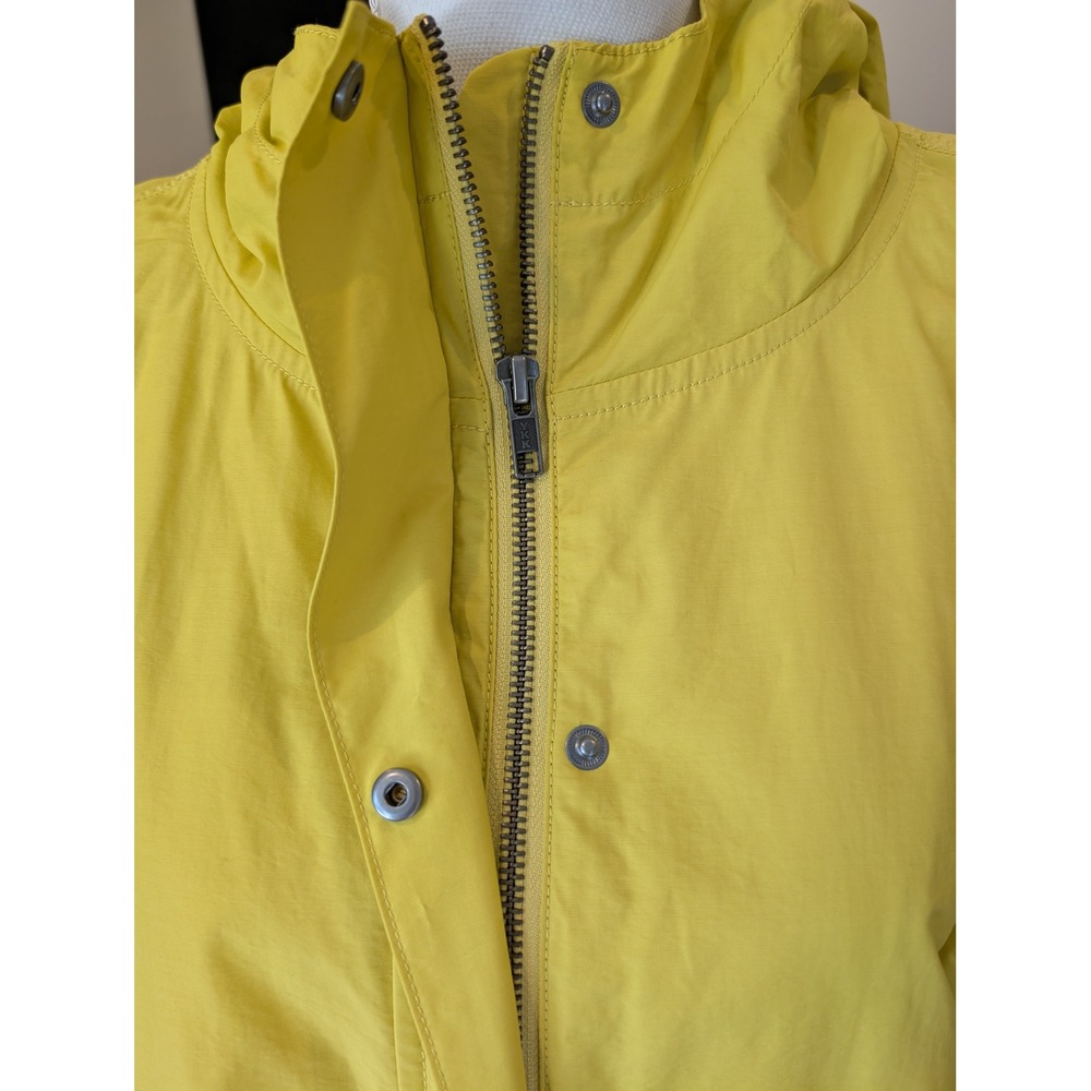 Eileen Fisher Yellow Windbreaker Jacket  Hooded Organic Cotton Nylon Large - Picture 5 of 11